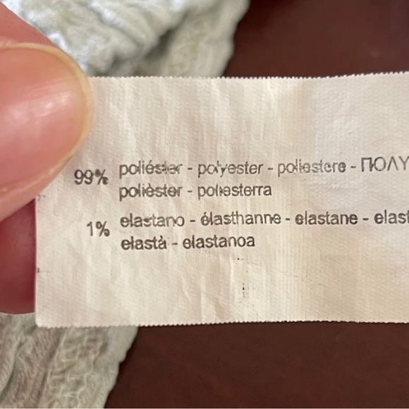 ZARA Short Sleeve Stretchy Waffle Kit Top With Open Tie Back size 13-14 - Picture 4 of 7